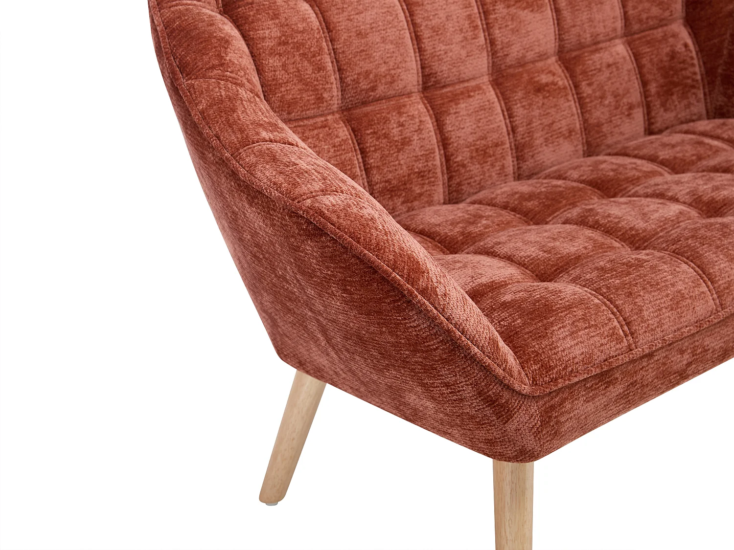 Canapé 2 places en tissu texturé terracotta CASERTA