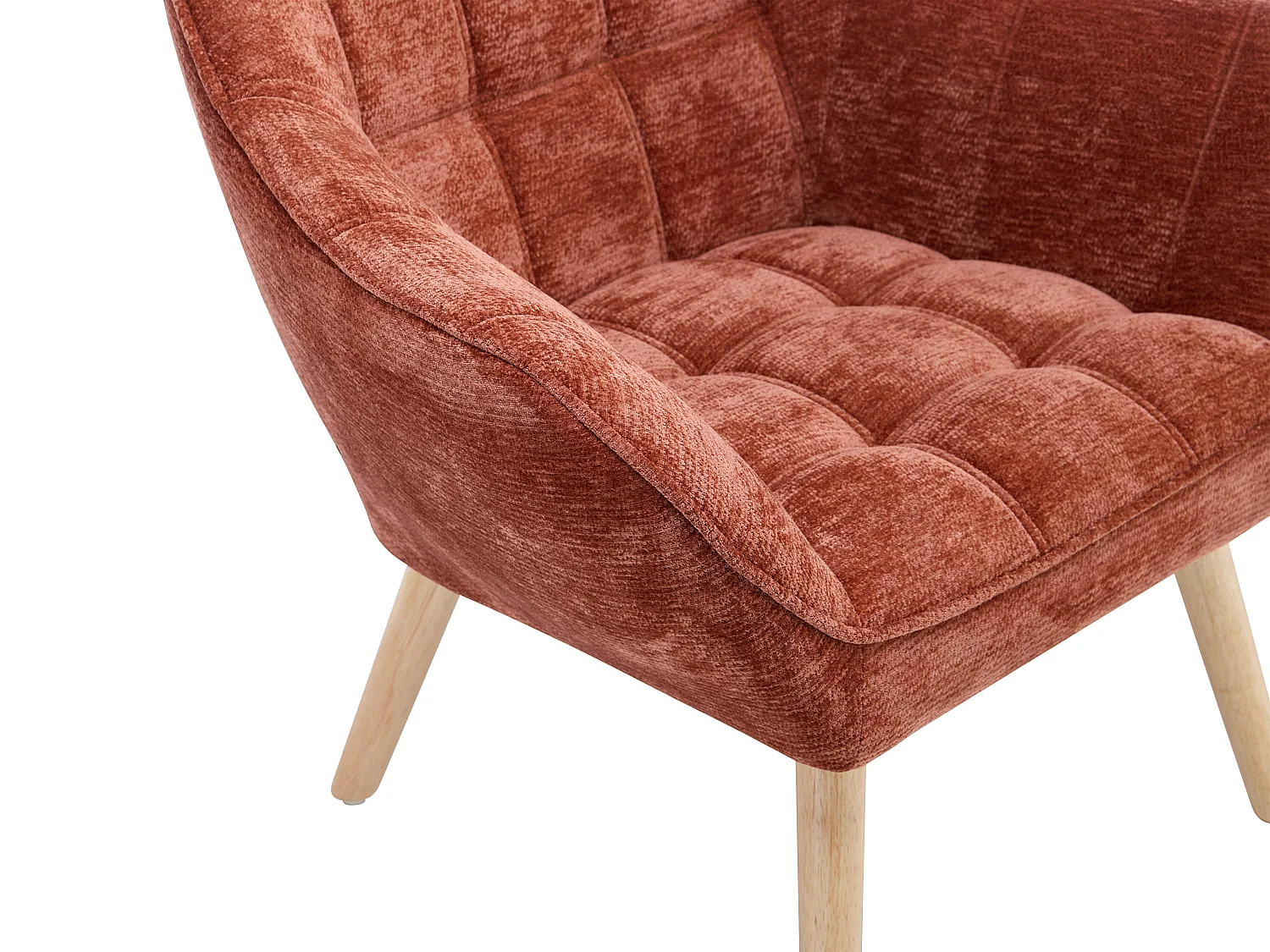 Fauteuil en tissu texturé terracotta CASERTA