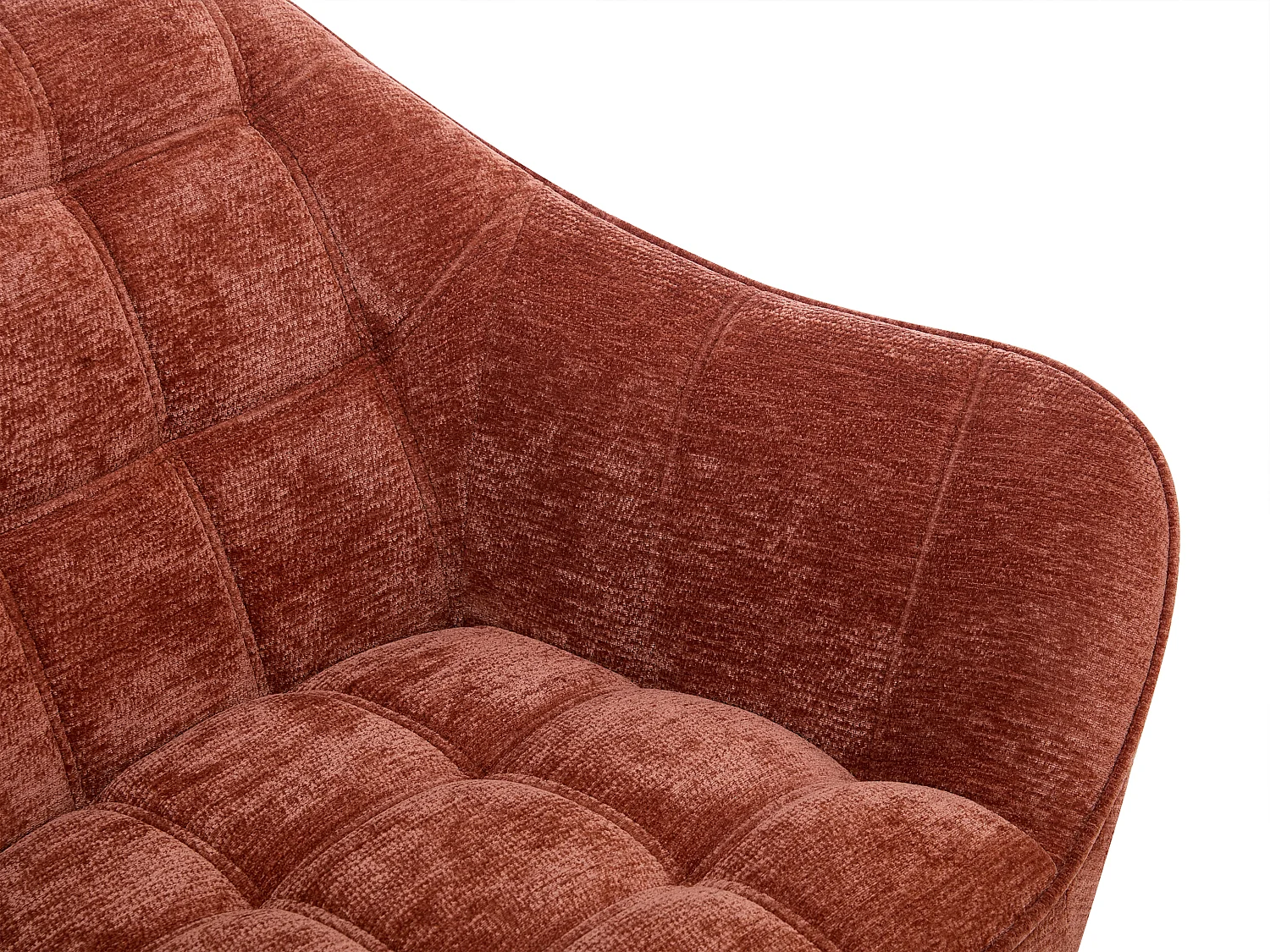 Fauteuil en tissu texturé terracotta CASERTA