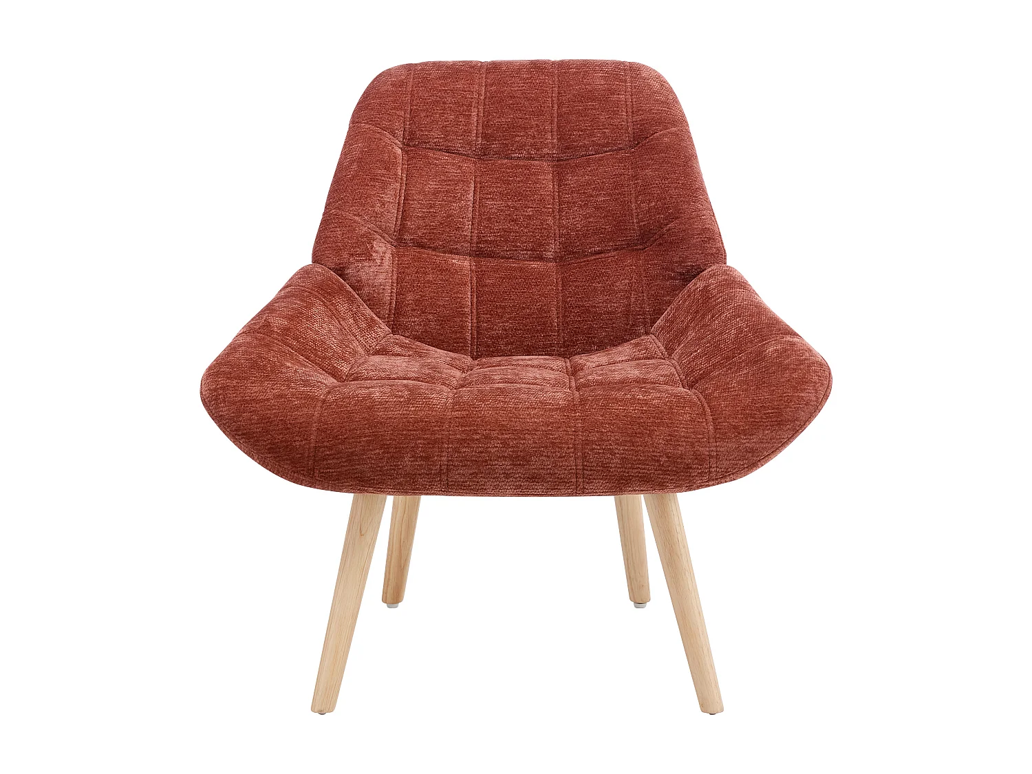 Fauteuil en tissu texturé terracotta LUOSTO