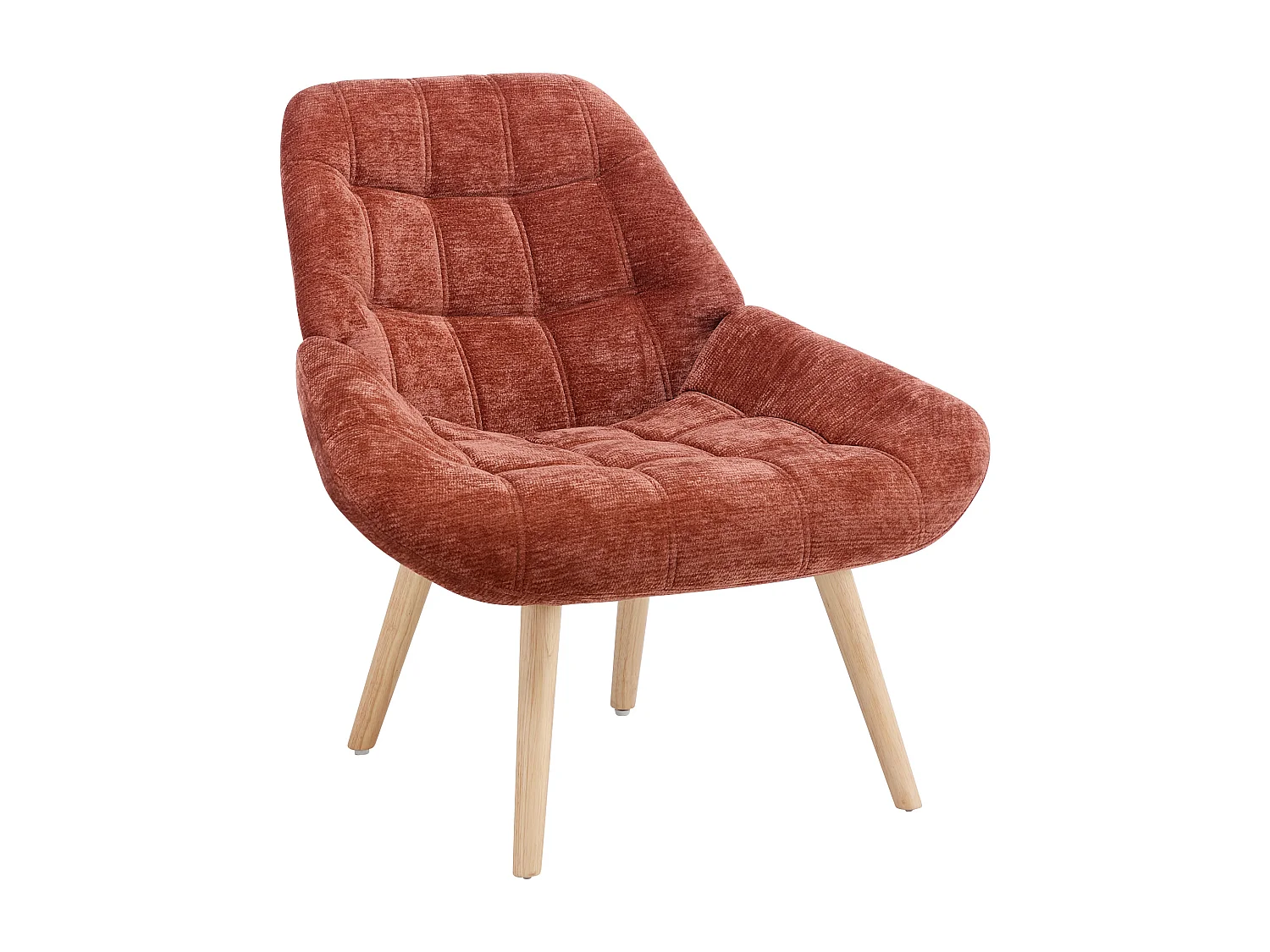 Fauteuil en tissu texturé terracotta LUOSTO