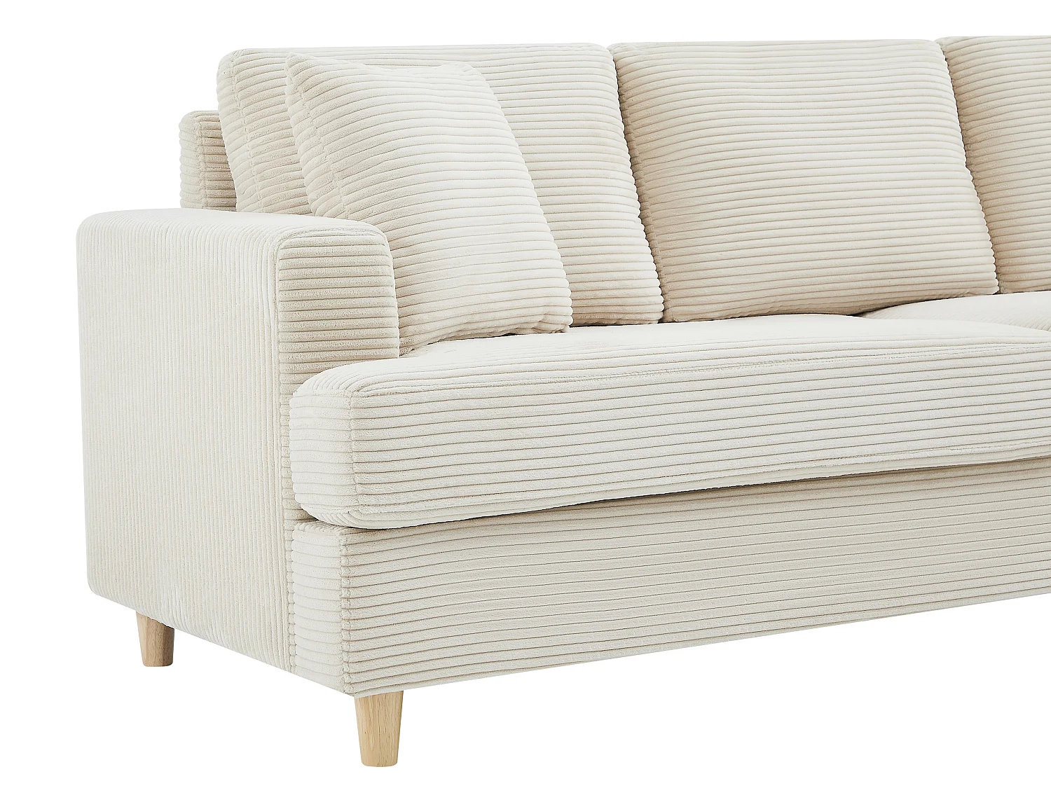 Canapé 3 places en velours côtelé beige YOCABA