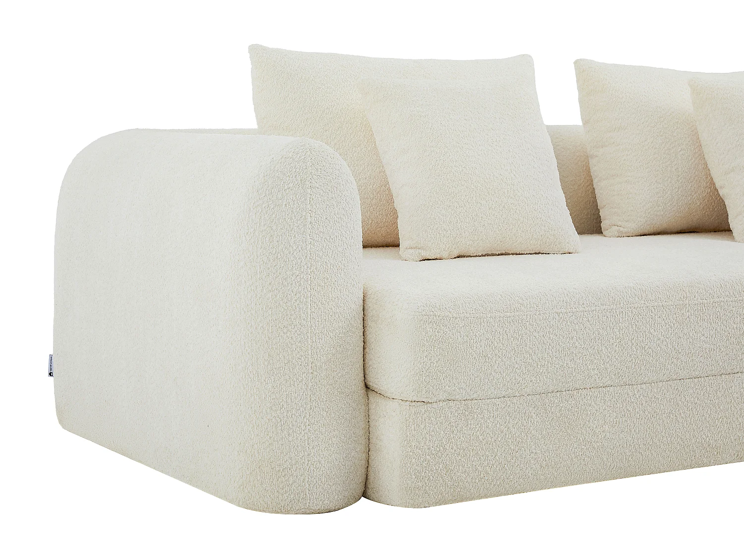 Canapé 3 places convertible chauffeuse en tissu bouclette beige CATONO