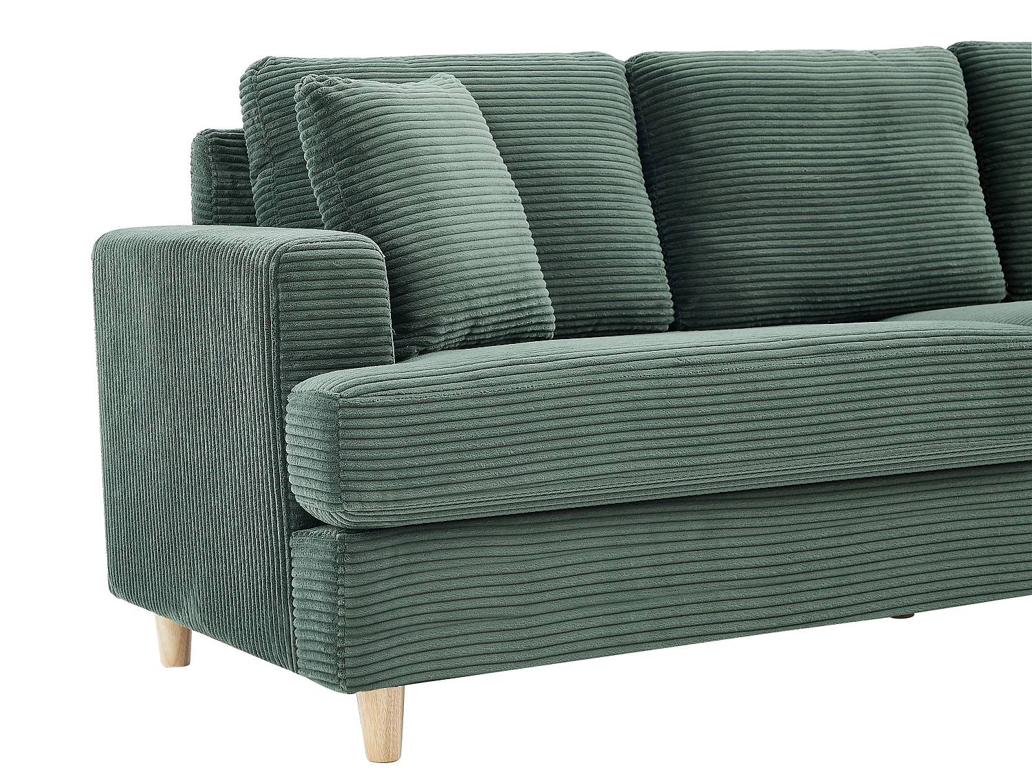 Canapé 3 places en velours côtelé vert YOCABA