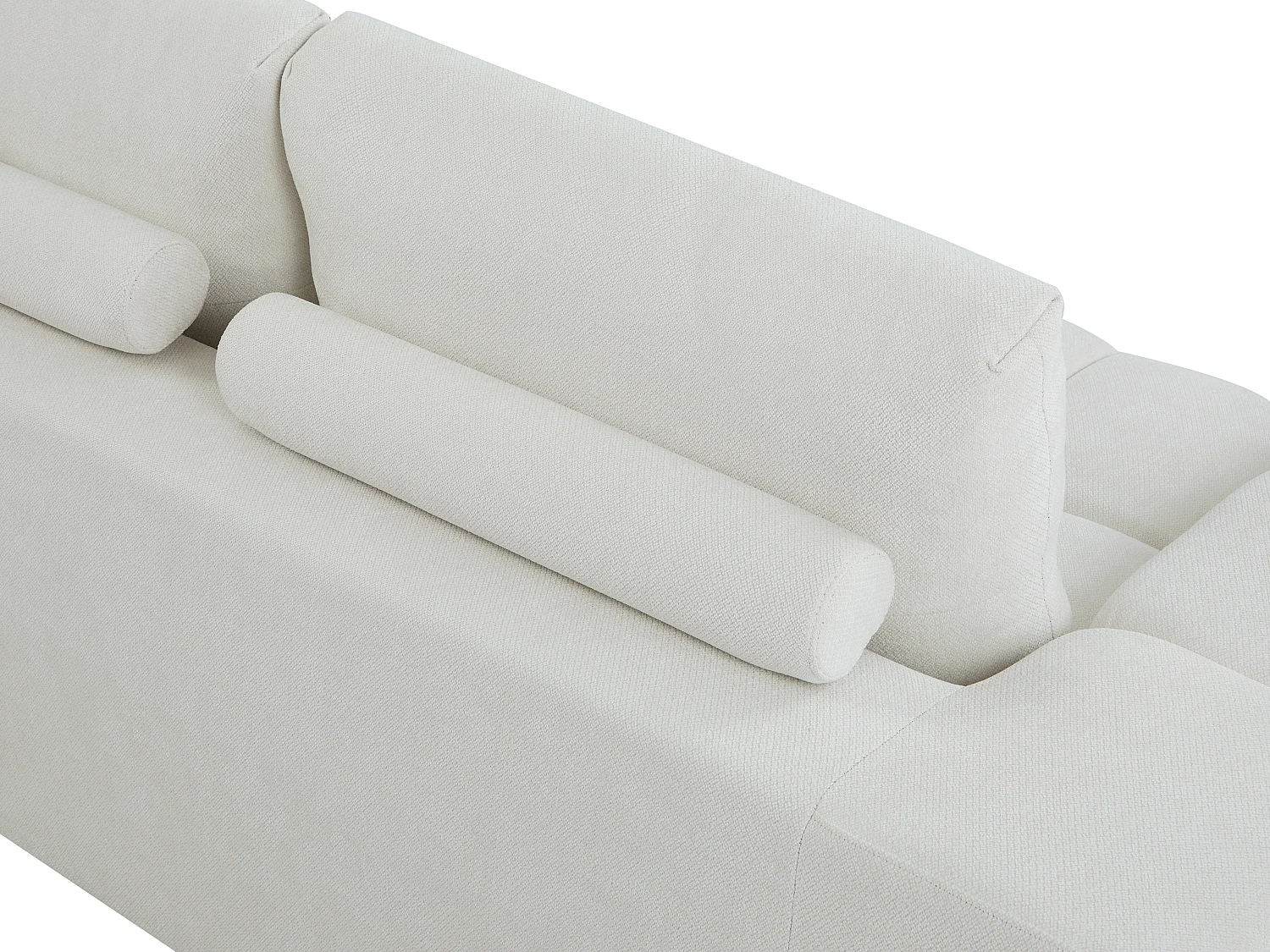 Canapé 2 places compressé en tissu texturé beige BENAFO