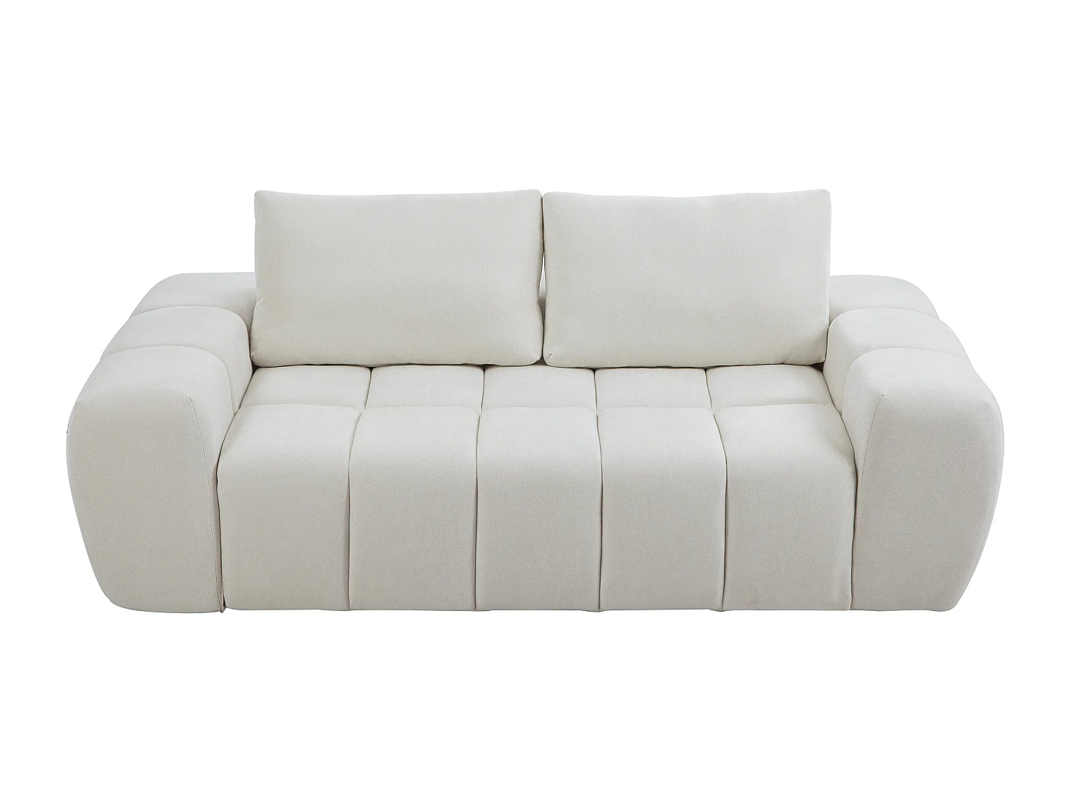 Canapé 3 places compressé en tissu texturé beige BENAFO