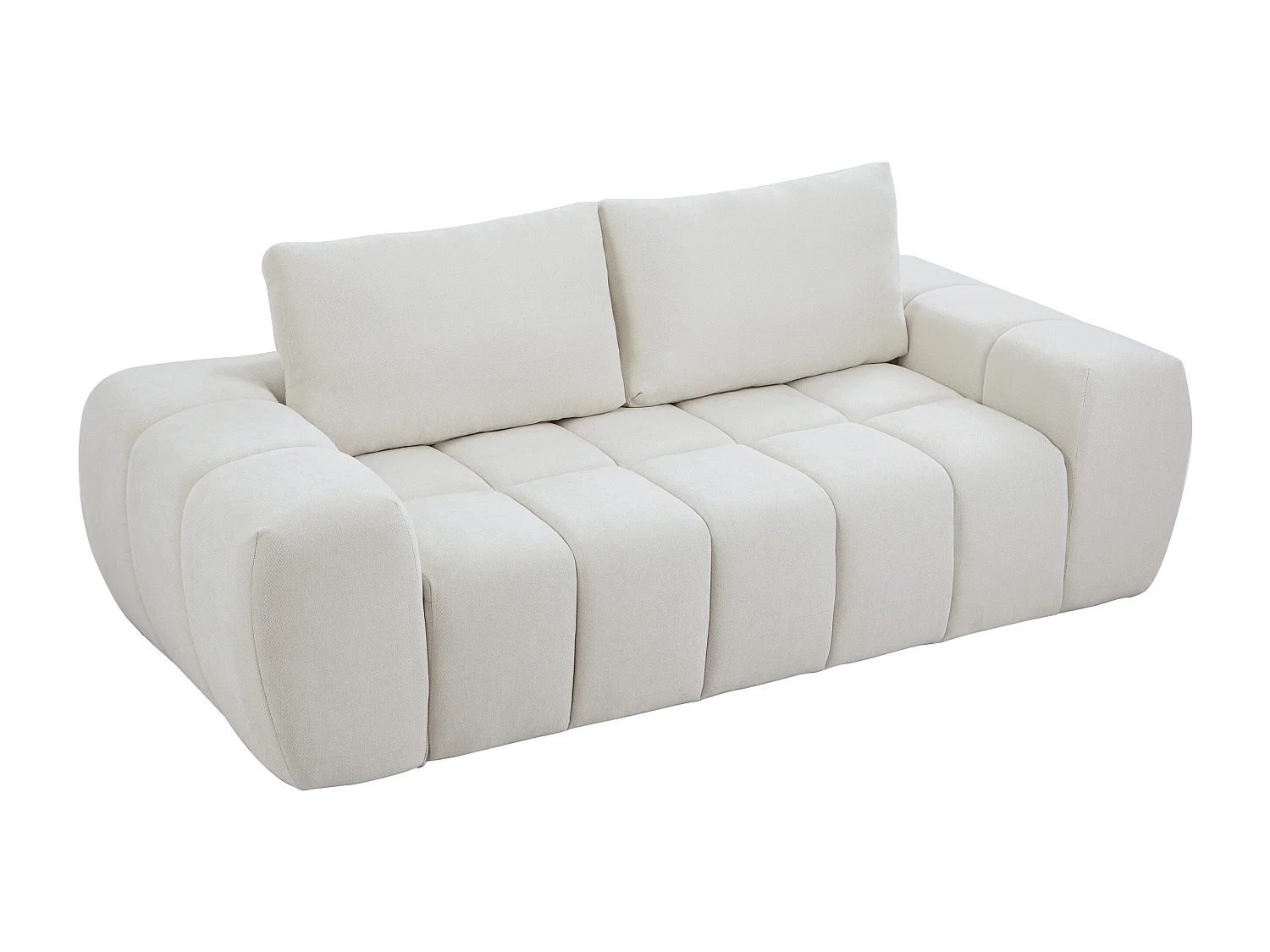 Canapé 3 places compressé en tissu texturé beige BENAFO