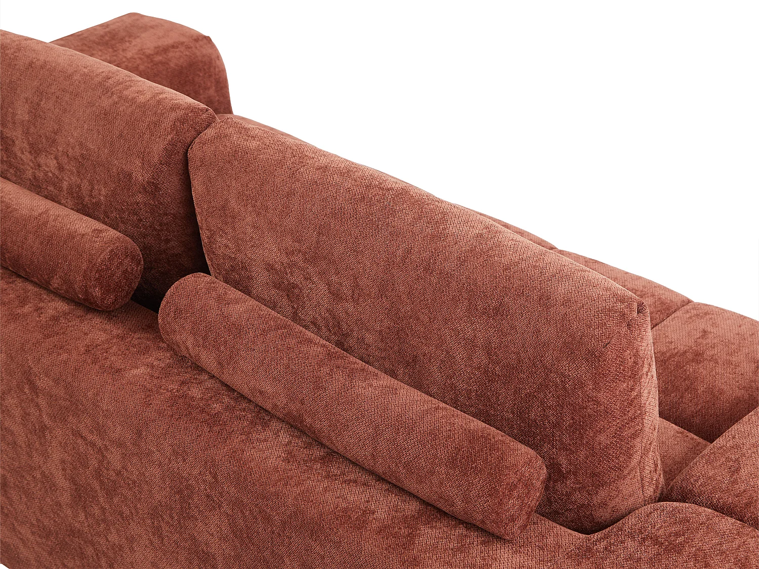 Canapé 2 places compressé en tissu texturé terracotta BENAFO