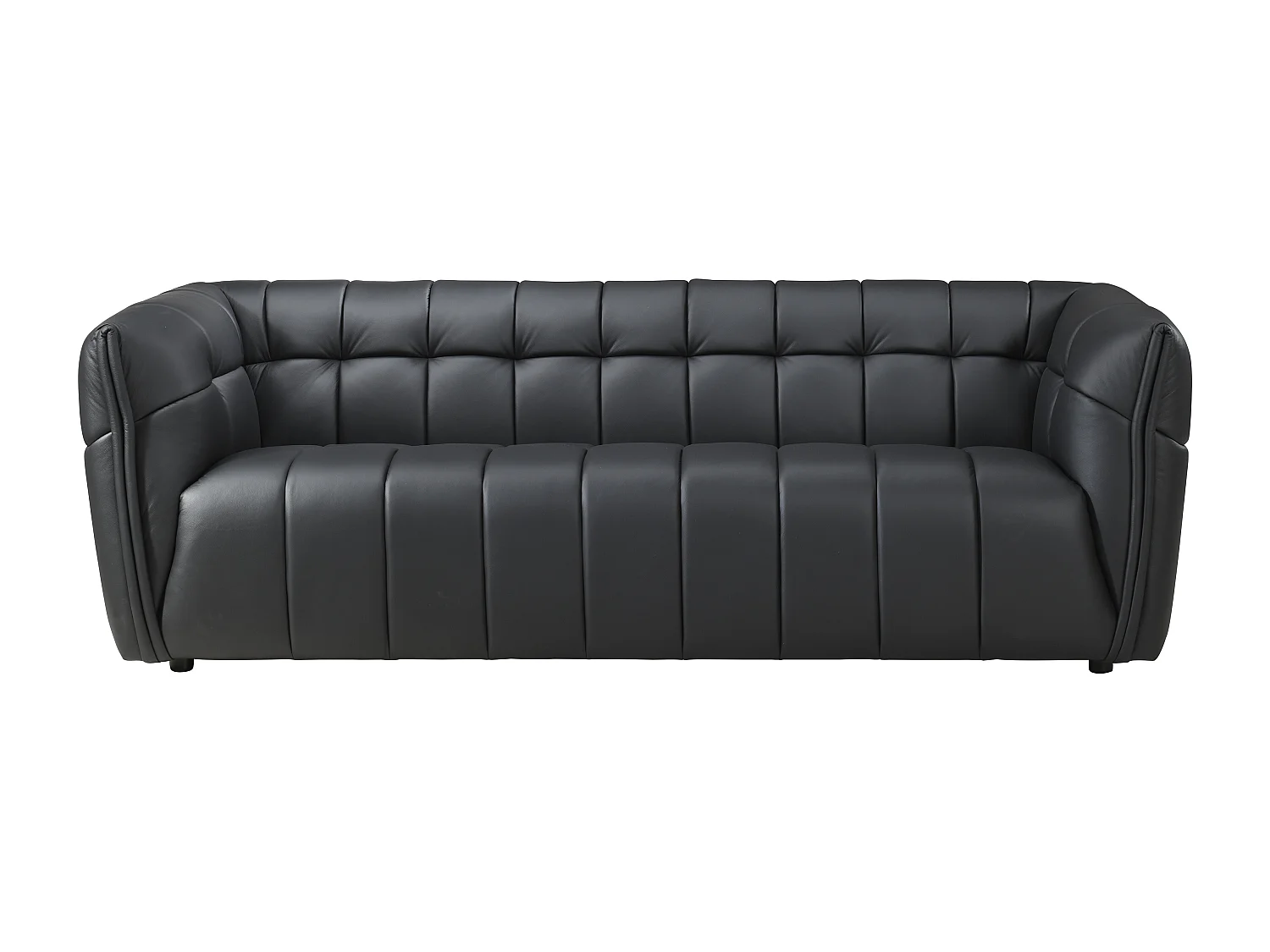 Canapé 3 places en cuir noir DUGORI