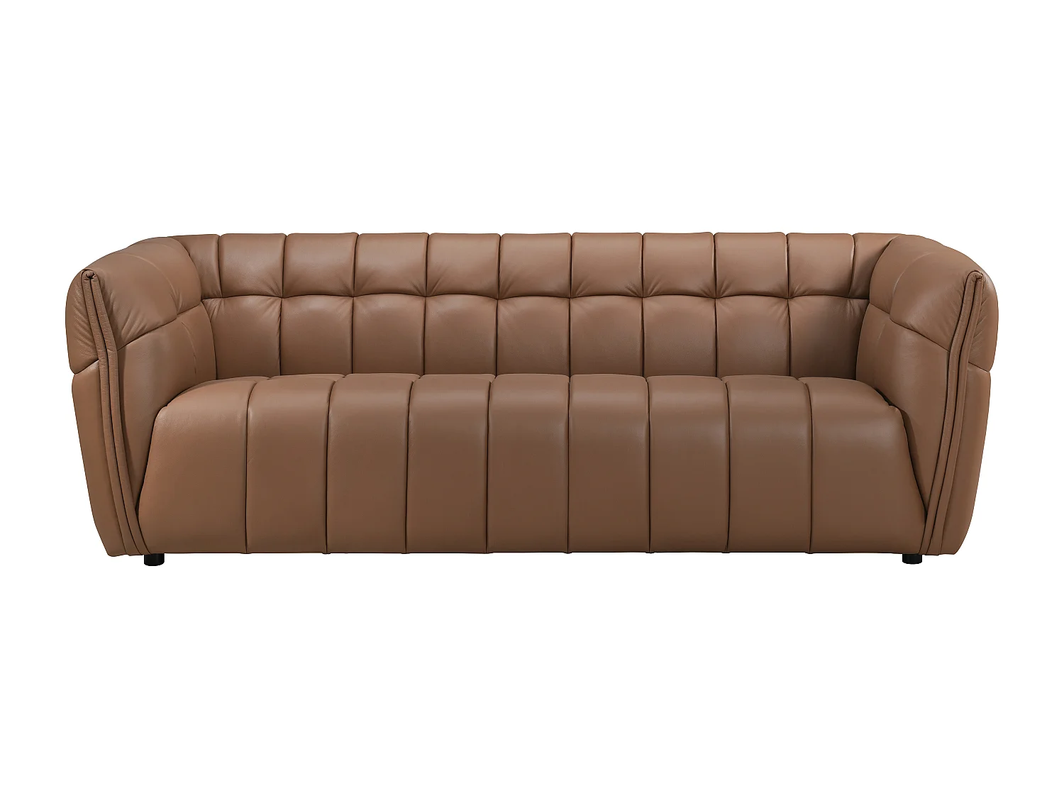 Canapé 3 places en cuir camel DUGORI