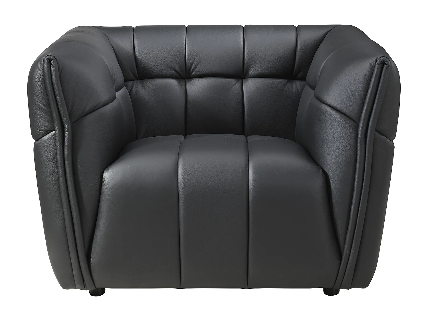 Fauteuil en cuir noir DUGORI