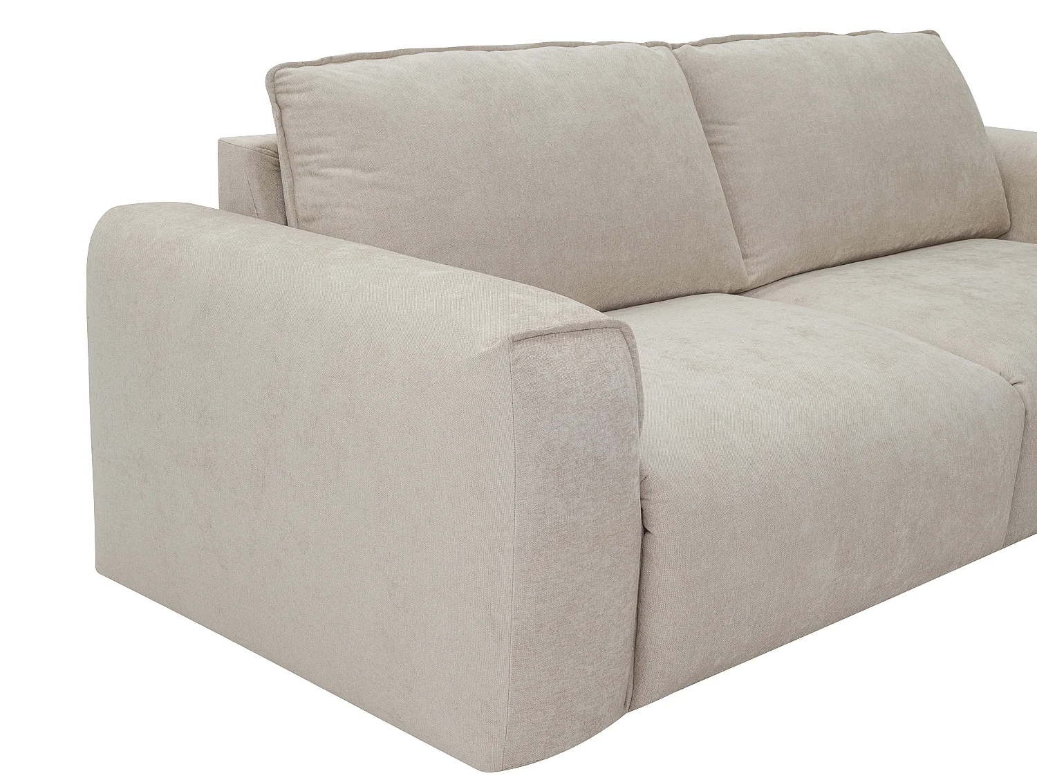 3-personers sovesofa i beige stof - Liggemål 140 cm madras 13 cm POGLO