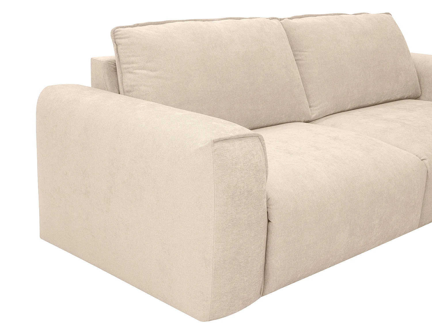 3-seater express convertible sofa in beige fabric - Sleeping area 140 cm Mattress 13 cm POGLO