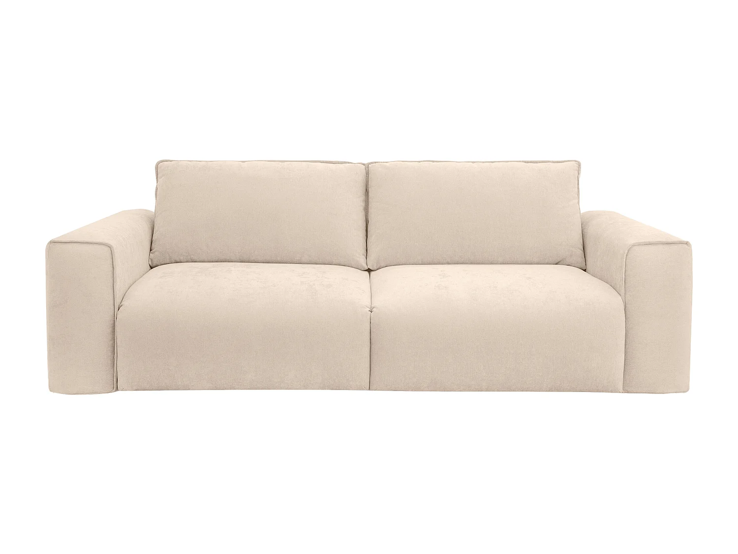 4-sits konvertibel soffa i beige tyg - Bäddmått 160 cm Madrass 13 cm POGLO
