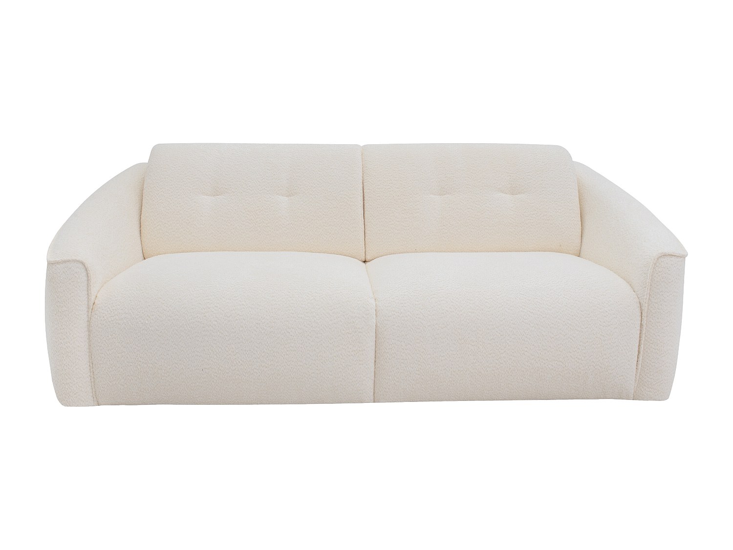 4-seters konvertibel sofa i hvit bouclé-stoff - Soveplass 160 cm - 16 cm minneskummadrass ASUFA