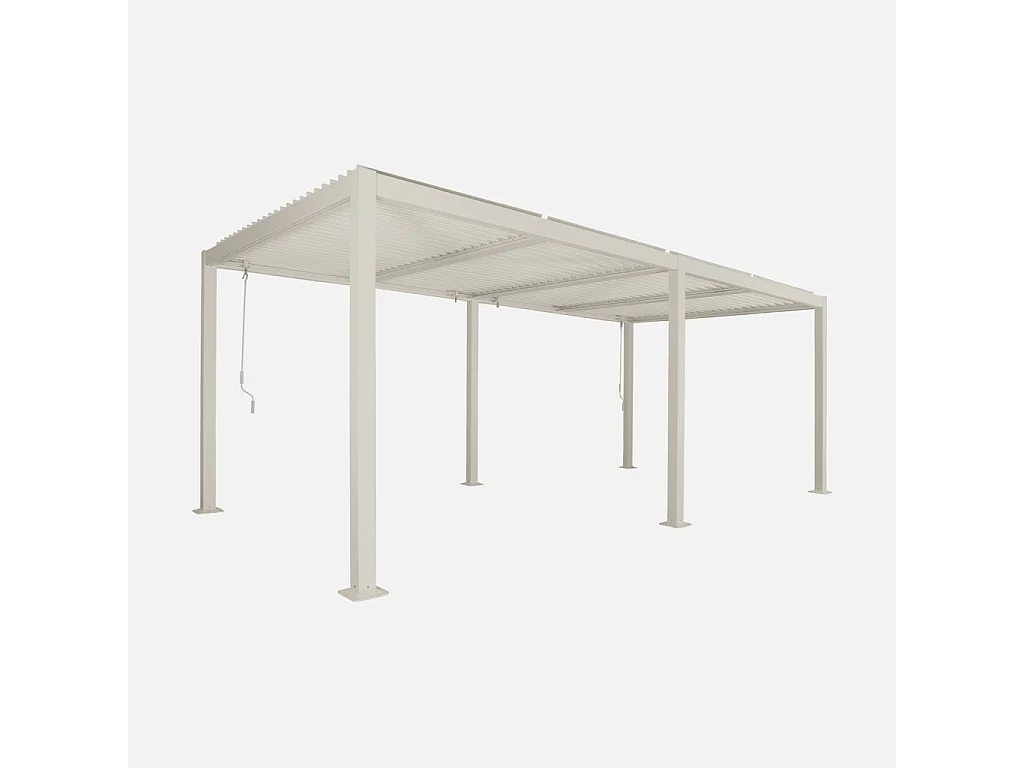 Pérgola bioclimática 3x6m de aluminio y acero con lamas orientables