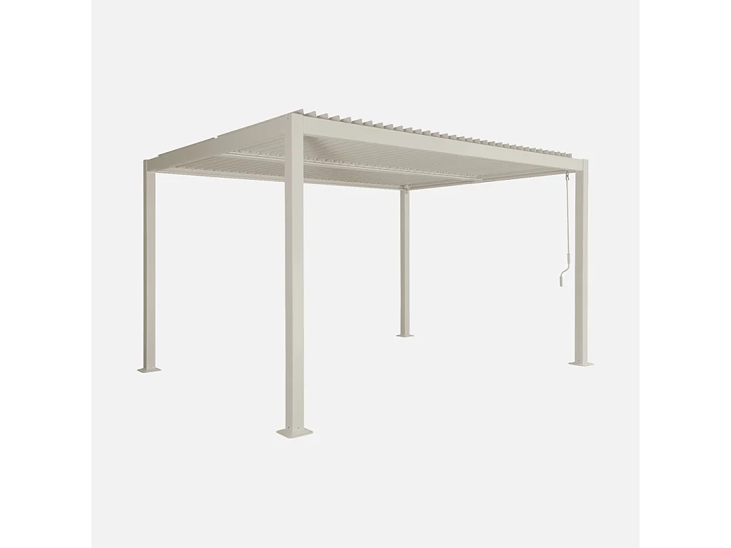 Pergola bioclimatica 3x4m in alluminio e acciaio, lame orientabili ,