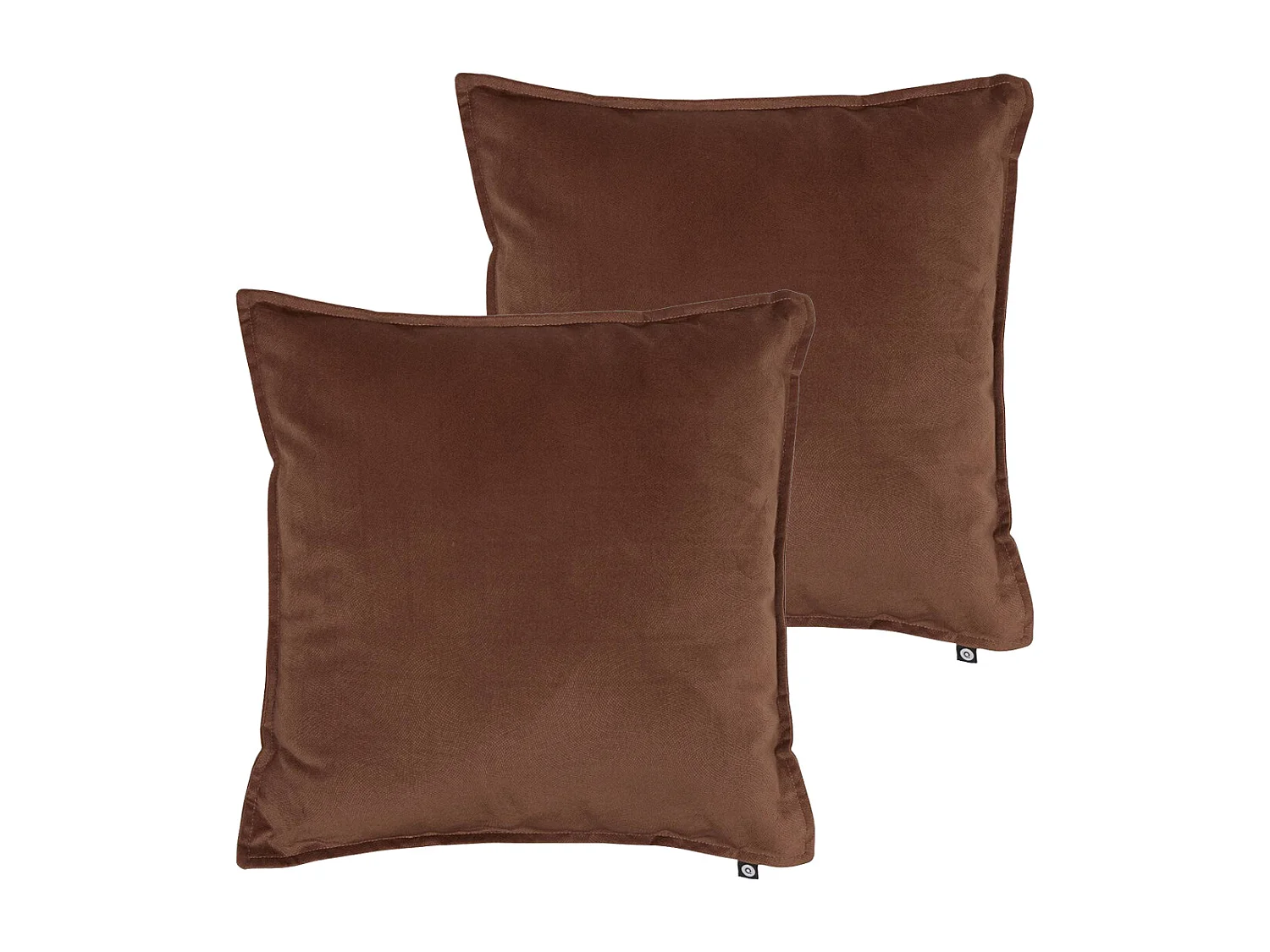 Lot de 2 coussins déhoussables en polyester coloris marron - Longueur 45 x largeur 6 x Hauteur 45 cm