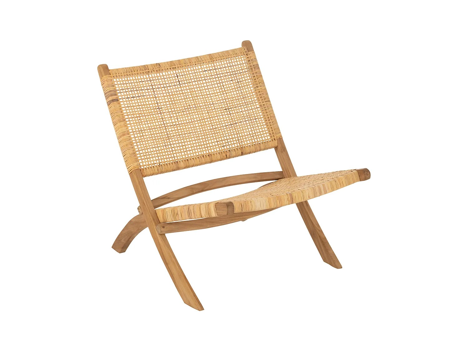 Fauteuil Pliant en Teck "Moises" 78cm Naturel