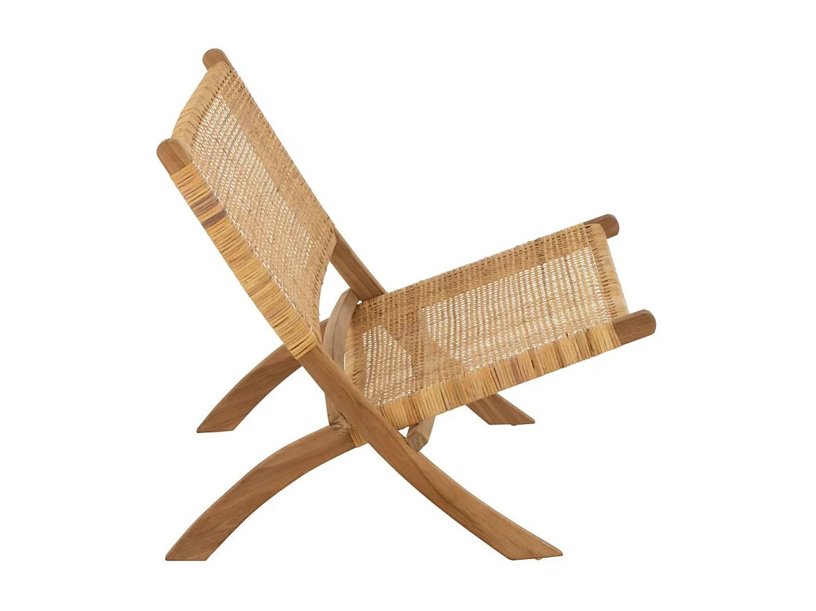 Fauteuil Pliant en Teck "Moises" 78cm Naturel