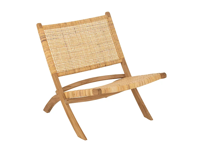 Fauteuil Pliant en Teck "Moises" 78cm Naturel