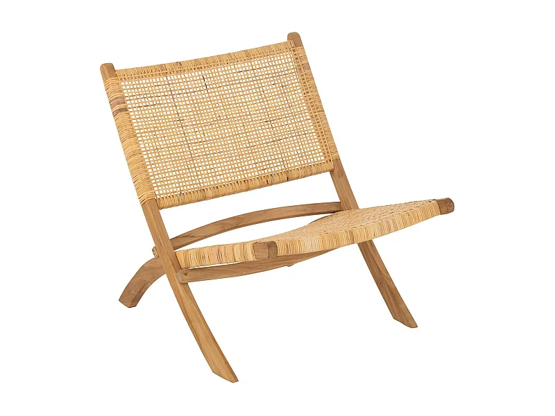 Fauteuil Pliant en Teck "Moises" 78cm Naturel