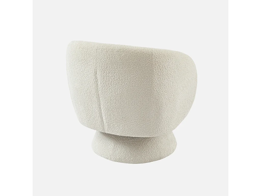 Sillón giratorio 360° en tela texturizada con cojín crema