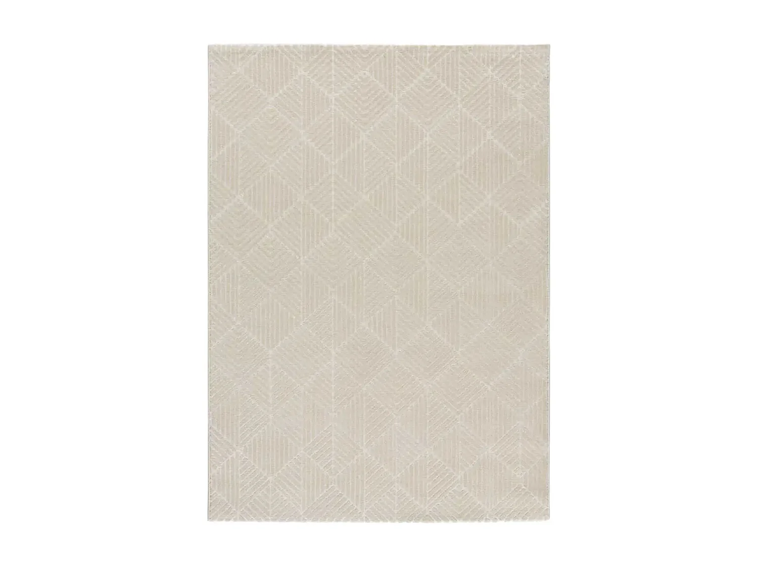 Tapete interior - geométrico em relevo - branco / creme - 140 x 200 cm - SENSATION GEOM