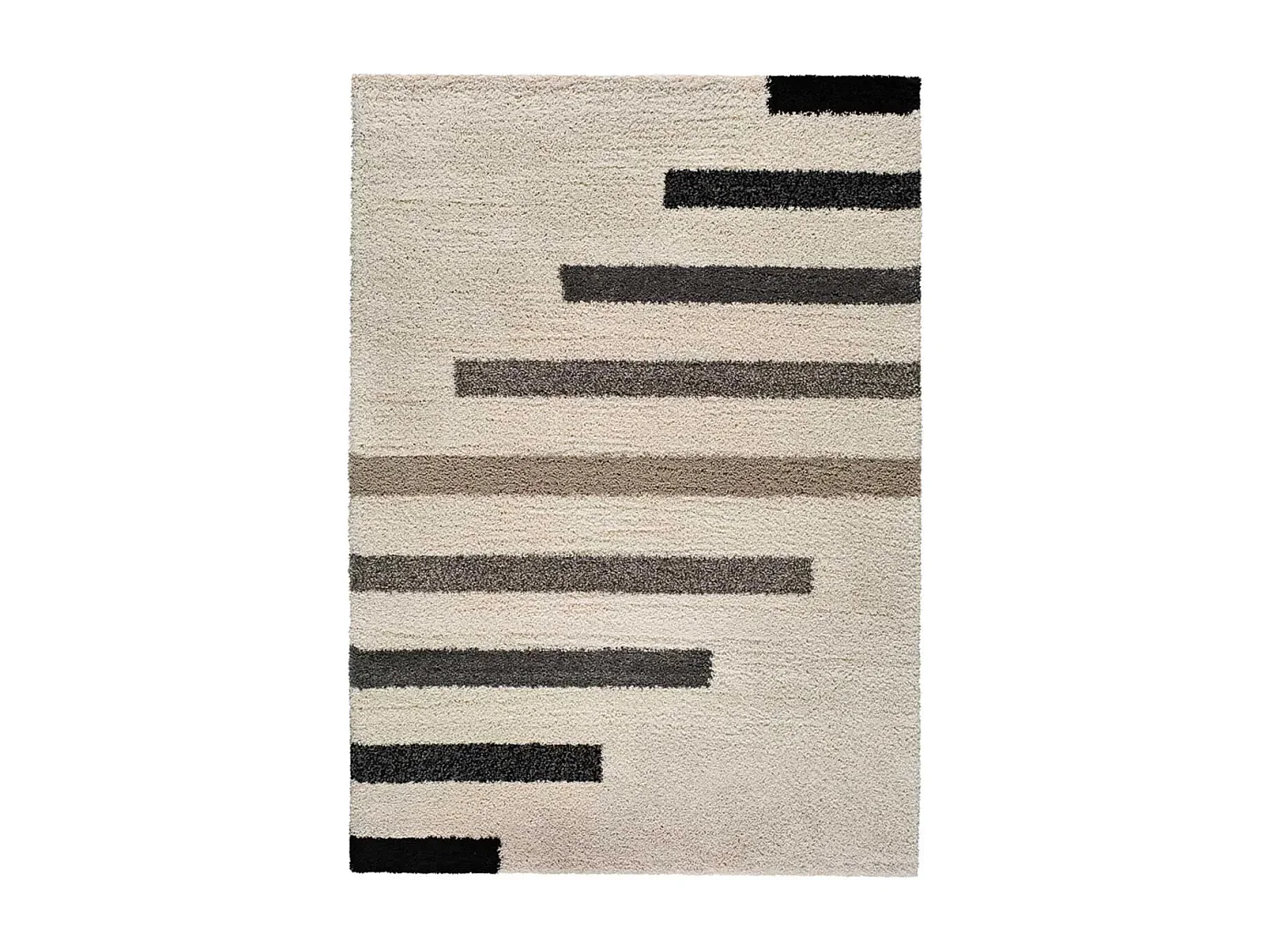 Hochflorteppich - geometrisch shaggy - beige / grau - 120x170 cm - SCENIC