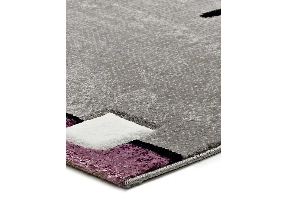 Tapis intérieur - géométrique - lilas / gris - 200 x 290 cm - DETROIT