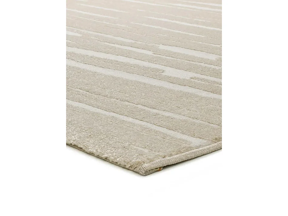 Tapis intérieur - abstrait avec relief - blanc / crème - 160 x 230 cm - SENSATION LIN