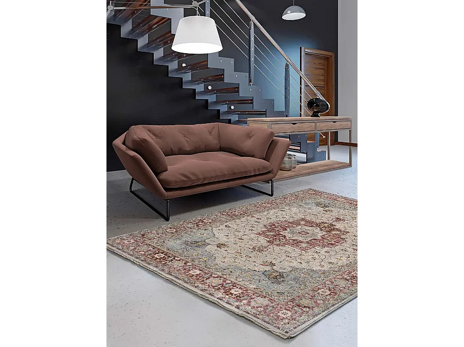 Tapis intérieur - vintage - grenat / beige - 160 x 230 cm - TABRIZ