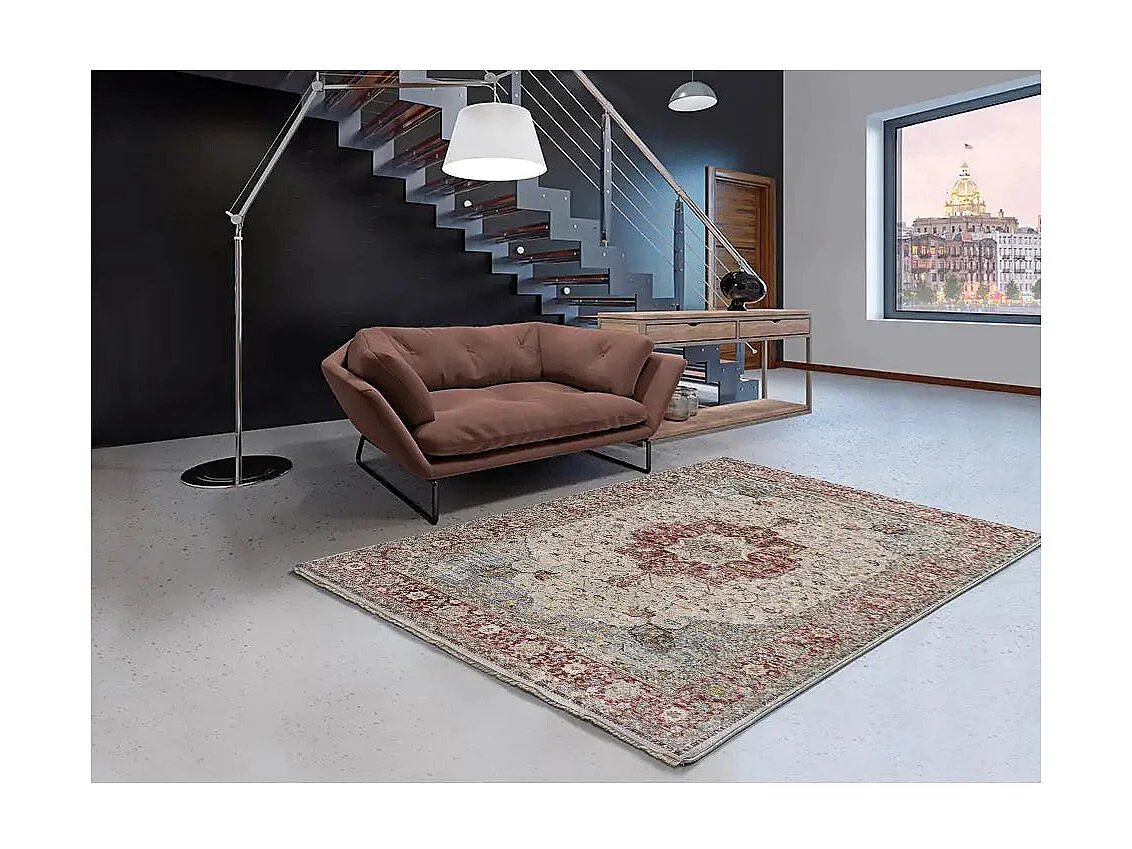 Tapis intérieur - vintage - grenat / beige - 160 x 230 cm - TABRIZ