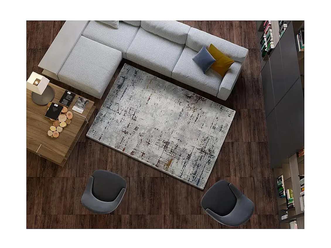Tapis intérieur - abstrait - gris / multicolore - 120 x 170 cm - GRACEFUL
