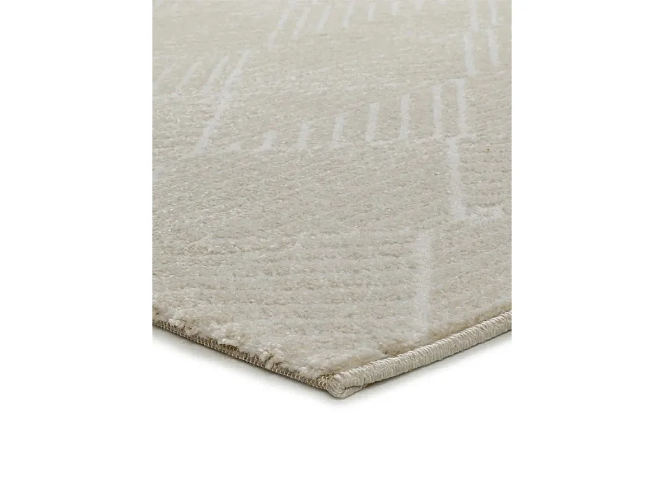 Tapis intérieur - géométrique avec relief - blanc / crème - 160 x 230 cm - SENSATION GEOM