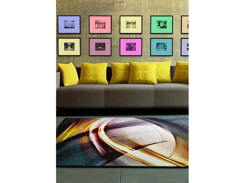 Tapis intérieur - abstrait - multicolore - 140 x 200 cm - AMY