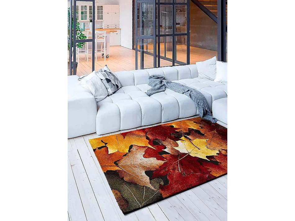 Laagpolig tapijt - bloem - veelkleurig - 80x150 cm - KOBY