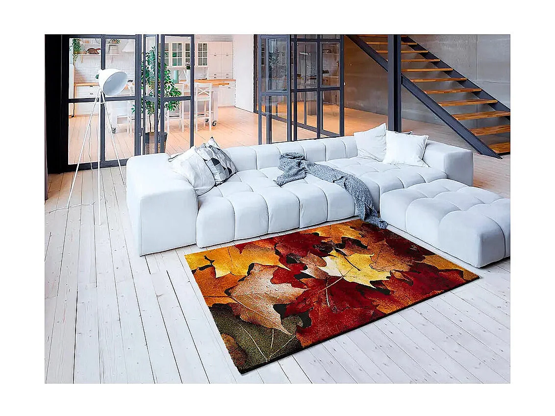 Laagpolig tapijt - bloem - veelkleurig - 80x150 cm - KOBY