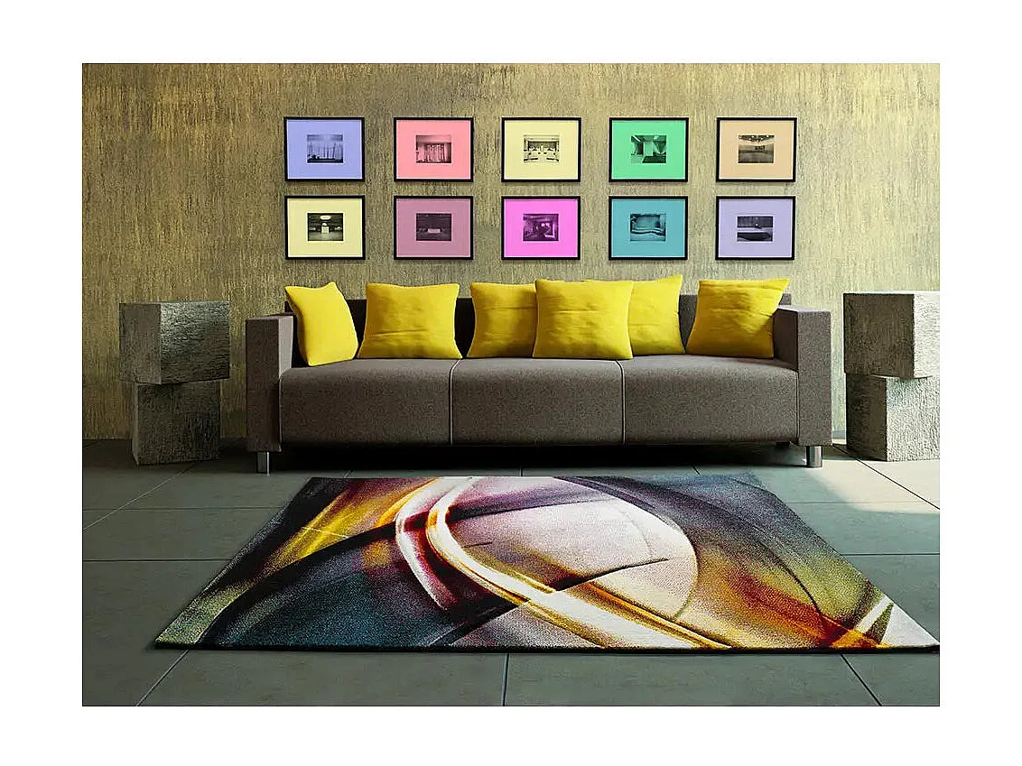 Tapis intérieur - abstrait - multicolore - 60 x 120 cm - AMY