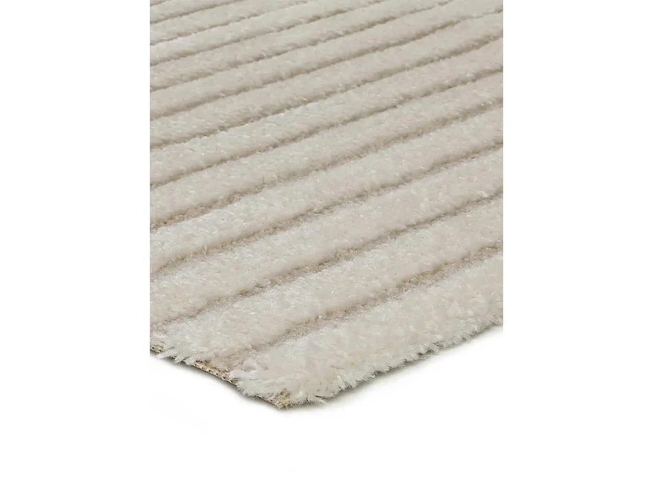 Laagpolig tapijt - scandinavisch met reliëf - wit - 80x150 cm - LINA