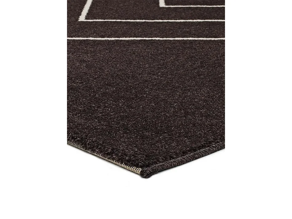 Kurzflorteppich - geometrisch - schwarz - 190x280 cm - BREDA