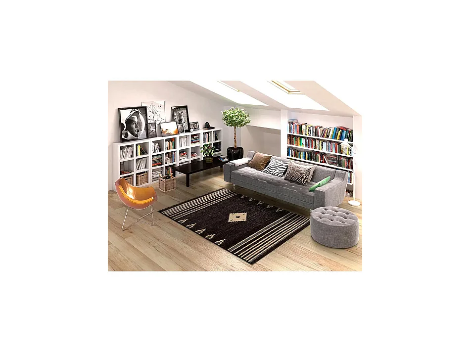 Tapis intérieur - ethnique - anthracite - 140 x 200 cm - NEW YORK