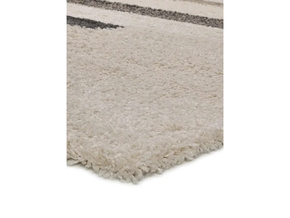 Tapis intérieur - shaggy géométrique - beige / gris - 135 x 190 cm - SCENIC