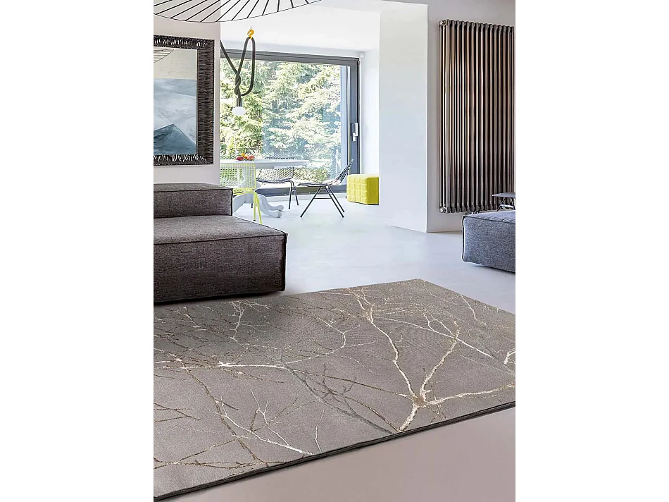 Kurzflorteppich - marmoreffekt - grau - 140x200 cm - CREATION