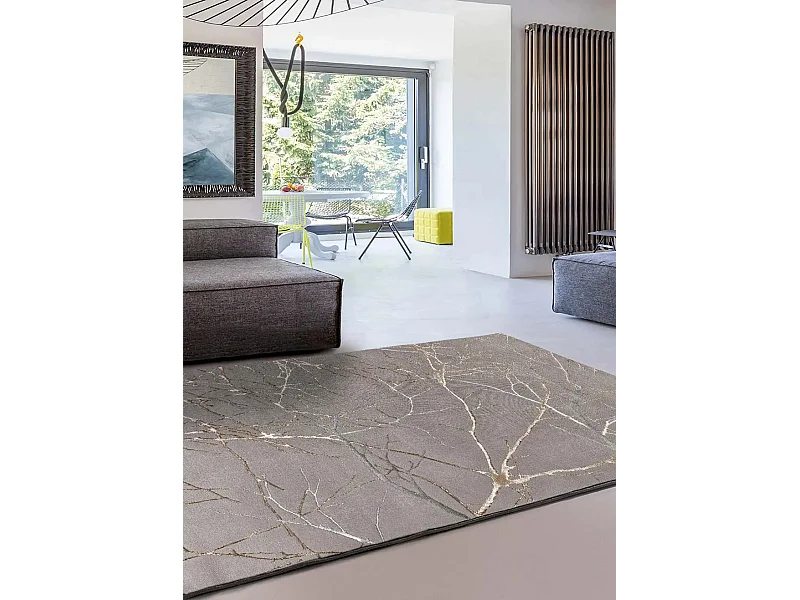 Laagpolig tapijt - marmer effect - grijs - 140x200 cm - CREATION