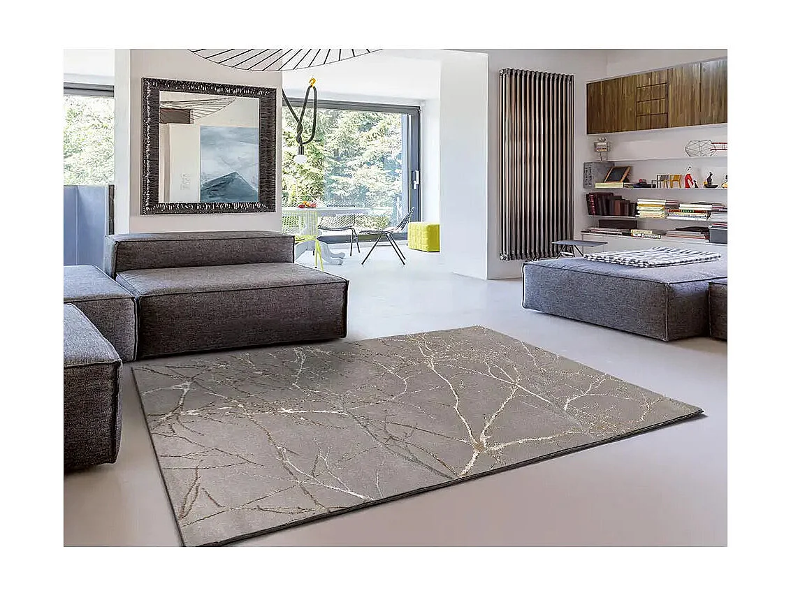 Kurzflorteppich - marmoreffekt - grau - 160x230 cm - CREATION