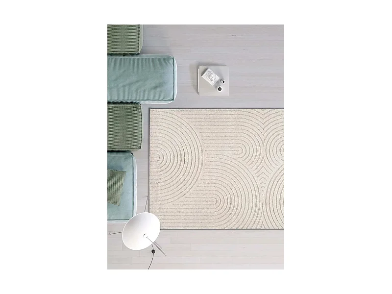 Laagpolig tapijt - scandinavisch met reliëf - wit - 200x290 cm - LINA