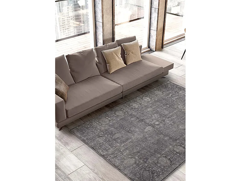 Tapis intérieur - vintage - gris - 160 x 230 cm - LARA NEW