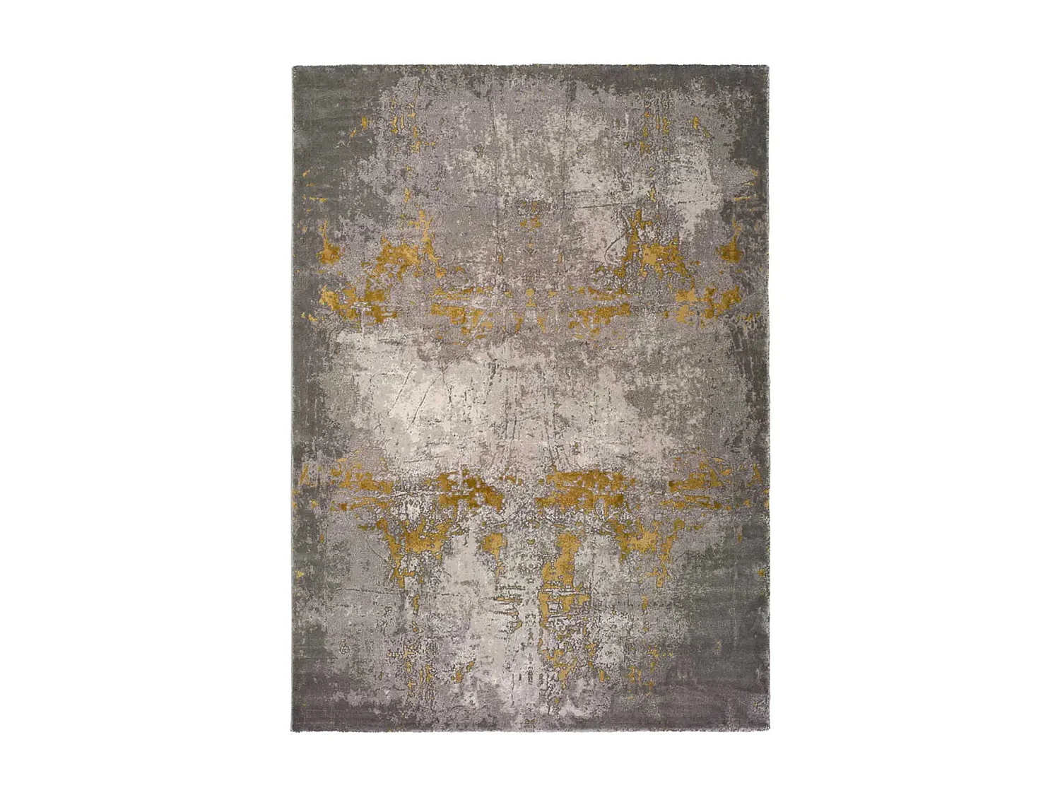 Tapis intérieur - abstrait - gris / moutarde - 60 x 120 cm - MESINA