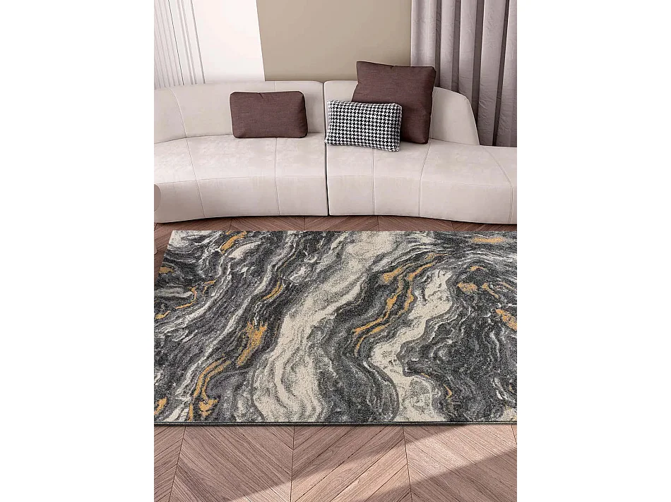 Laagpolig tapijt - marmer effect - grijs - 160x230 cm - MARMOL ONDA